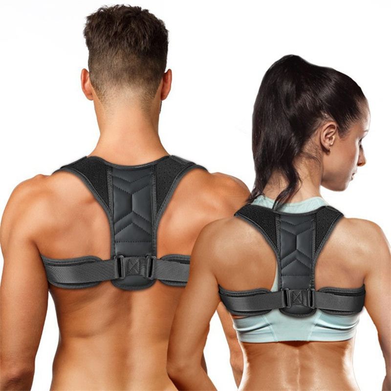 Posture Corrector Back - 調節可能な姿勢矯正器ネックブレーストレーニング機器ホームオフィス男性女性姿勢肩サポート矯正ベルト