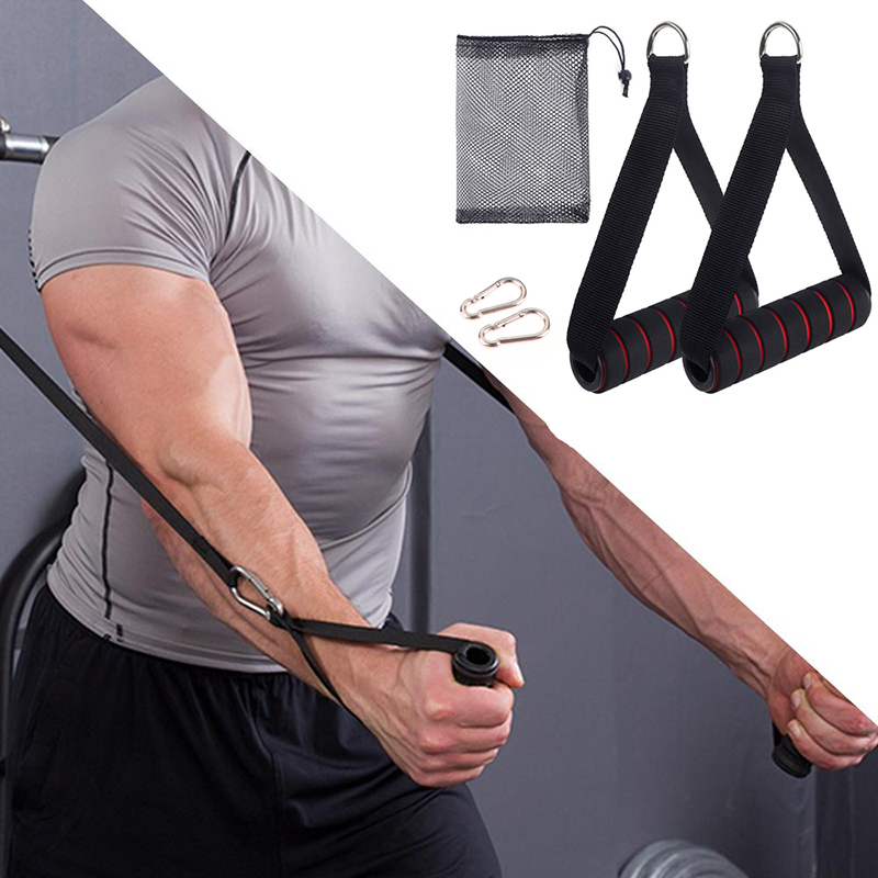 【F】頑丈なケーブルマシン用ハンドル。フック付きDリング、金 - Yoga Fitness Resistance Band のレビューと価格