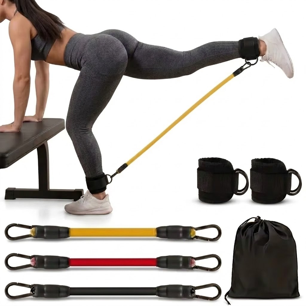 5ピースアンクルレジスタンスバンドセット、調節可能なストラッ - Yoga Fitness Resistance Band のレビューと価格