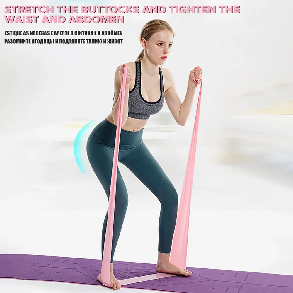 長さ200cmヨガピラティスストレッチ抵抗バンドジムフィット - Yoga Fitness Resistance Band のレビューと価格